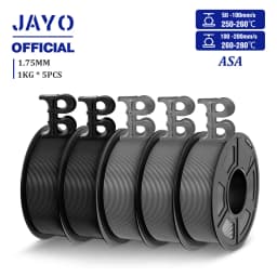 JAYO ASA Filament 1.75mm 3D Printer Filament ASA 5Rolls/set UV/Rain/Heat Resistant Tough 3D Filament 1KG For FDM 3D Printers