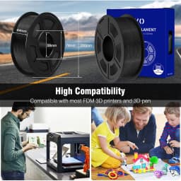 JAYO ASA Filament 1.75mm 3D Printer Filament ASA 5Rolls/set UV/Rain/Heat Resistant Tough 3D Filament 1KG For FDM 3D Printers