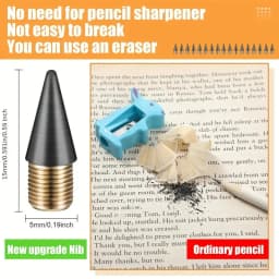12/24pcs Permanent pencil replaceable refills Infinite pencil graphite nib metal nib inkless pencil eternal replacement head