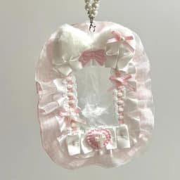 New Sweet Diy Plush Card Holder With Ribbon Bow Lolita Lace Display Anime Lace Loader Top Holder Card Photocard Idol Photo E3k8
