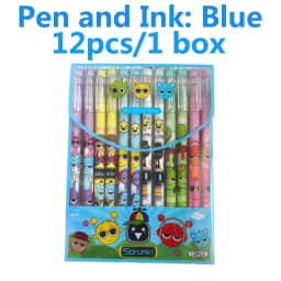 6/12/144Pcs/Box Sprunki Cartoon Erasable Pen Blue Black Ink Magic Gel Pen School Office Writing Stationery Supply Student Gift
