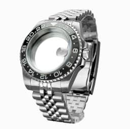 Blak Bezel 40mm Diver Waterproof For SUB NH34 NH35 NH36 Movement Sapphire Glass Watch Case Mod Glass Back 20atm Steel Bracelet