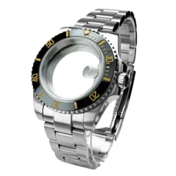 Blak Bezel 40mm Diver Waterproof For SUB NH34 NH35 NH36 Movement Sapphire Glass Watch Case Mod Glass Back 20atm Steel Bracelet