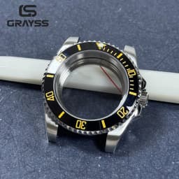 Blak Bezel 40mm Diver Waterproof For SUB NH34 NH35 NH36 Movement Sapphire Glass Watch Case Mod Glass Back 20atm Steel Bracelet