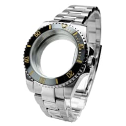 Blak Bezel 40mm Diver Waterproof For SUB NH34 NH35 NH36 Movement Sapphire Glass Watch Case Mod Glass Back 20atm Steel Bracelet