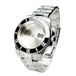 Blak Bezel 40mm Diver Waterproof For SUB NH34 NH35 NH36 Movement Sapphire Glass Watch Case Mod Glass Back 20atm Steel Bracelet