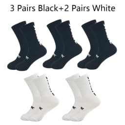 5 Pairs Cycling Socks Men Letter Breathable Bicycle Sport Running Socks Mid Tube Compression Outdoor Racing MTB Road Bike Socks