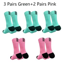5 Pairs Professional Cycling Socks Men's Outdoor Sports Quick-Drying Bicycle Socks Sweat Absorbing Breathable Running Socks