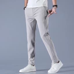 2026 Spring Summer Men's Ice Silk Golf Casual Slim Straight Thin Trousers Male Fashion Stretch Breathable Jogging 28-38