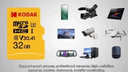 Kodak Micro SD 32GB-256GBMemory Card - High Speed Class 10 U3 UHS-I for Smartphones, Digital Cameras, Tablets and Drones Chri