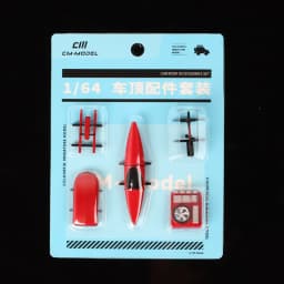 CM 5pcs/set Car Roof Accessories For 1/64 Model Cars Toy Miniatures Plastic Luggage Box Rack Kayaking Sledding Bicycle