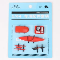 CM 5pcs/set Car Roof Accessories For 1/64 Model Cars Toy Miniatures Plastic Luggage Box Rack Kayaking Sledding Bicycle