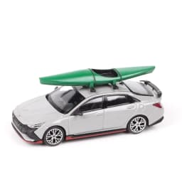 CM 5pcs/set Car Roof Accessories For 1/64 Model Cars Toy Miniatures Plastic Luggage Box Rack Kayaking Sledding Bicycle
