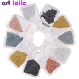 1 Pack 0.6-2.0mm Nail Art Caviar Bead 10g Rhinestone for Micro Steel Ball 3D Decorations UV Gel Acrylic Tips