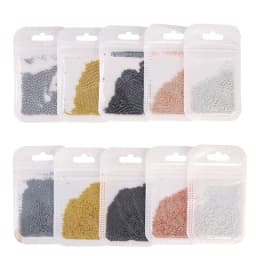1 Pack 0.6-2.0mm Nail Art Caviar Bead 10g Rhinestone for Micro Steel Ball 3D Decorations UV Gel Acrylic Tips