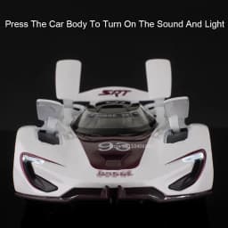 1:32 SRT Tomahawk Sports Car Model Toys Alloy Diecast Charger 1970 Vehicle Models Sound Light Doors Opened Pull Back Kids Gifts