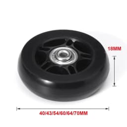 1Set Luggage Wheel Suitcase Replacement Wheels Black with Screw Resistant Flexible Axles Repair Kit 40/43mm/54mm/60mm/64mm/70mm
