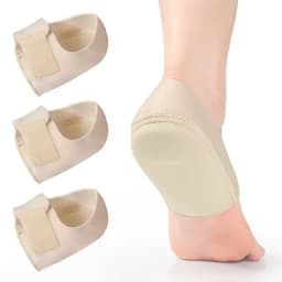 1 Pair Silicone Heel Pads, Shock Absorption, Relieving Leg Pressure, Adjustable Straps, Prevent Slipping Insoles