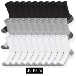 Ultra Soft Breathable Men Classic Crew Socks Comfy Casual Unisex Socks For Outdoor Wearing 1/10/20/30 Pairs 2025