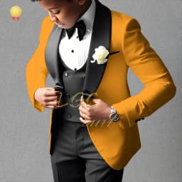 Boys’ Beige 3-Piece Suit with Classic Modern Comfortable Tailoring, Ideal for Weddings, Banquets, Birthdays & Performances