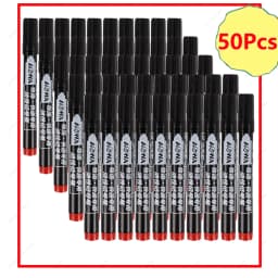 1-100Pcs Waterproof Oil-based Marker Pen Quick Dry Black Blue Red Ink Permanent for Metal Glass Stationery Art School Supply