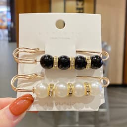 Women Waist Needle Jeans Skirt Waist Big Change Small Anti-running Pin Pearl Rhinestones Lapel Pins Clothes Accessories