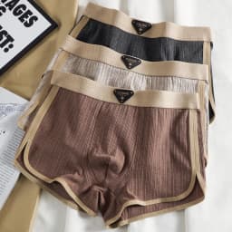 3PCS/Pack 100% Cotton Solid Striped Men's Panties For 40-100kg Breathable Mesh Crotch Underpants High Elastic Waistband Boxers