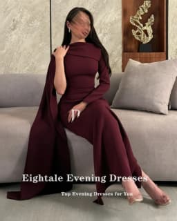 Eightale Arabic Evening Dress Prom Gown Customized O-Neck Floor Length One Sleeve Wedding Party Dress Mermaid Robes De Soirée
