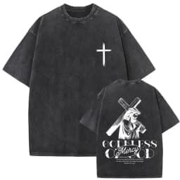 Christian Religious Jesus Forgive Them Father Vintage Washed T-shirt Men Women Gothic Rock Oversized T Shirts Tops Streetwear