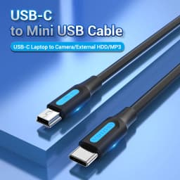 Vention USB C to Mini USB Cable Type C Adapter for Digital Camera MacBook Pro MP3 Player HDD - High-Speed Data Sync Cable