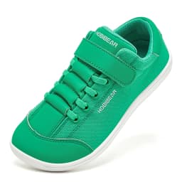 HOBIBEAR Kids Barefoot Shoes Wide Toe Zero Drop Walking Minimalist Sneaker Artificial Leather Comfortable Casual Shoes