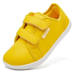HOBIBEAR Kids Barefoot Sneakers | Hook Loop | Wide Toe Shoes | Artificial Leather Minimalist Lightweight Sneakers