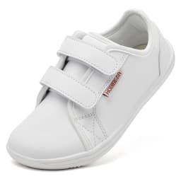 HOBIBEAR Kids Barefoot Sneakers | Hook Loop | Wide Toe Shoes | Artificial Leather Minimalist Lightweight Sneakers