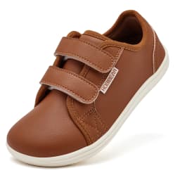 HOBIBEAR Kids Barefoot Sneakers | Hook Loop | Wide Toe Shoes | Artificial Leather Minimalist Lightweight Sneakers