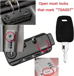 2 Keys for TSA007 TSA002 Master Luggage Keys,Universal Approved TSA007 TSA002 Luggage Suitcase Password Locks 007key