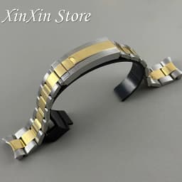20mm Width 904L Solid Stainless Steel Strap Brushed Polished Oyster Jubilee Presidential Bracelet NH35 Part Glide Lock Clasp