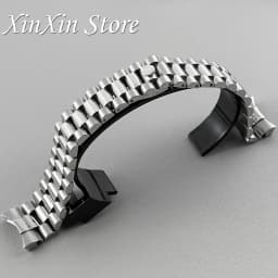 20mm Width 904L Solid Stainless Steel Strap Brushed Polished Oyster Jubilee Presidential Bracelet NH35 Part Glide Lock Clasp