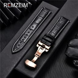 Genuine Leather Watchband Calfskin Men Women Replace Watch Band 18mm 20mm 22mm 24mm With Butterfly Buckle Watch Strap