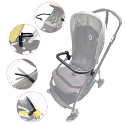 Baby Armrest For Bugaboo Bee/3/5/6 Buggy Bumper Bar With Leather Cover Clamp Openable Foldable Stroller Replace Accessories