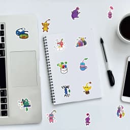 100PCS Cute Plant Pikmin Doodle Stickers - Adventure-Themed Decals for Journals, Laptop Skins & DIY Accessories