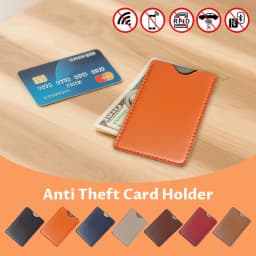 Premium PU Leather NFC Anti-Theft Card Holder - RFID Blocking Sleeve for Credit Cards, Secure & Slim Design, Travel Essentials