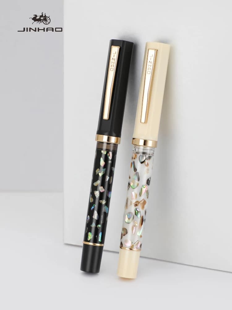 JINHAO 58 Wood / Scrimshaw Fountain Pen Colorful F EF Ink Pen High Quality Calligraphy Pen Stationery School Office Supplies