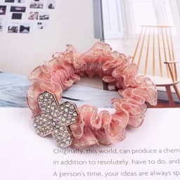 Korean Elegant Flower Scrunchies Women Girls Elastic Hair Rubber Bands Accessories Tie Hair Ring Rope Ponytail Holder Headdress