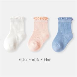 3Pairs Mesh Babies Socks for Girls Boy Ruffles Children's Socks Cheap Baby Stuff for Newborn Baby Items Kids Bebe Accessories