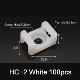 100pcs Cable Tie Base Mount Saddle Wire Fixing Seat Cable Clamp Cable Organizer Wire Clip Holder With Screw Holes HC-1 HC-2 HC-4