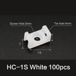 100pcs Cable Tie Base Mount Saddle Wire Fixing Seat Cable Clamp Cable Organizer Wire Clip Holder With Screw Holes HC-1 HC-2 HC-4