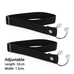 1Pair Women High Heels Adjustable Elastic Shoe Strap Belt U-shaped Pearl Elastic Lazy Shoelace Anti-drop Heels Shoe Accessories