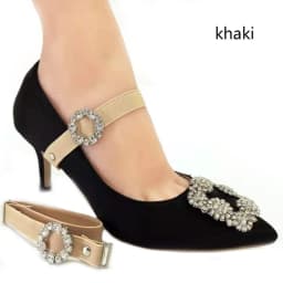1Pair Women High Heels Adjustable Elastic Shoe Strap Belt U-shaped Pearl Elastic Lazy Shoelace Anti-drop Heels Shoe Accessories
