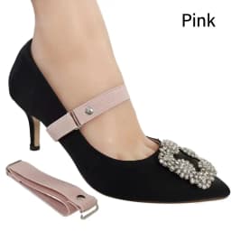 1Pair Women High Heels Adjustable Elastic Shoe Strap Belt U-shaped Pearl Elastic Lazy Shoelace Anti-drop Heels Shoe Accessories