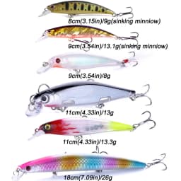 10PCS/Lot Minnow 8g 9g 13.3g 26g Fishing Lure Floating HardBait Pesca Tackle Jerkbait Swimbait Sinking Wobbler Artificial Bait